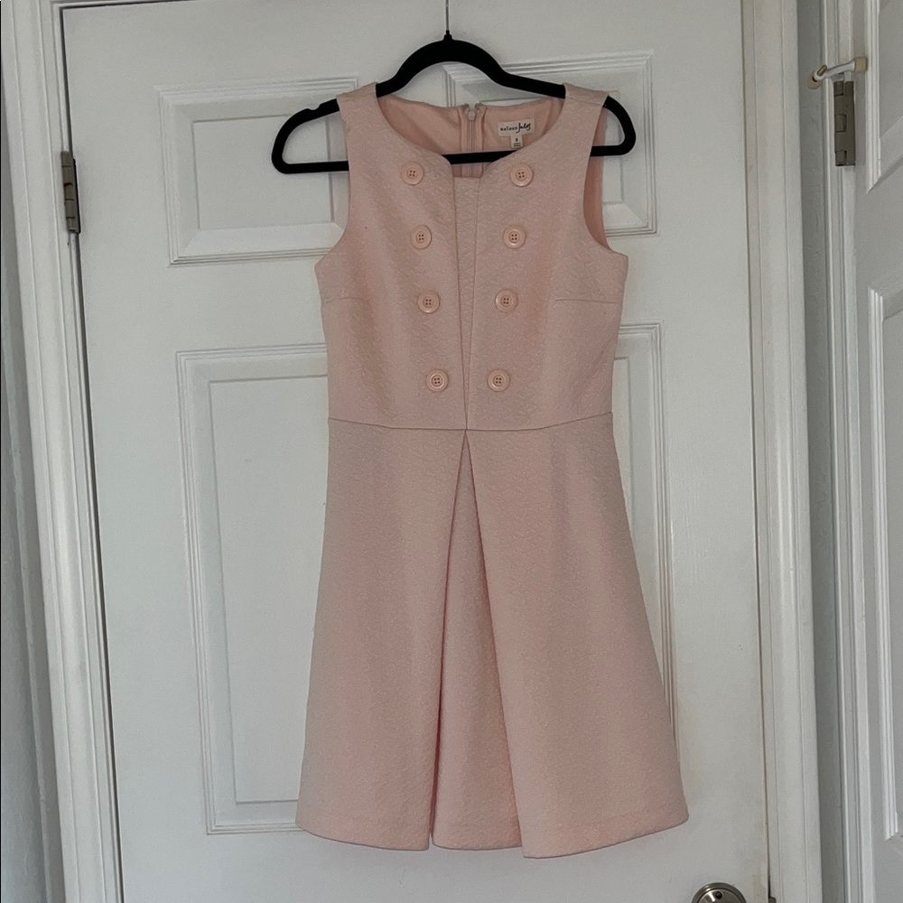 Maison Jules Blush Textured Button Dress